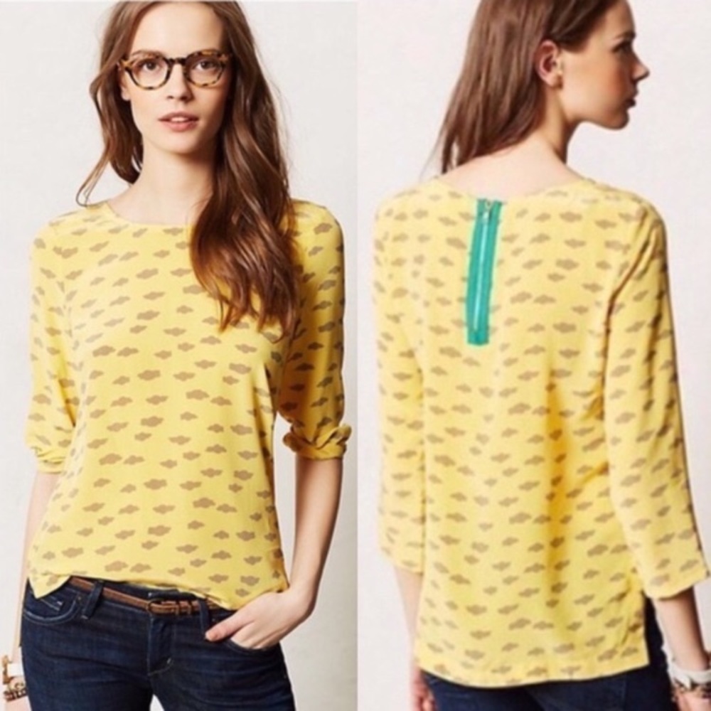 Anthropologie Maeve silk top size medium